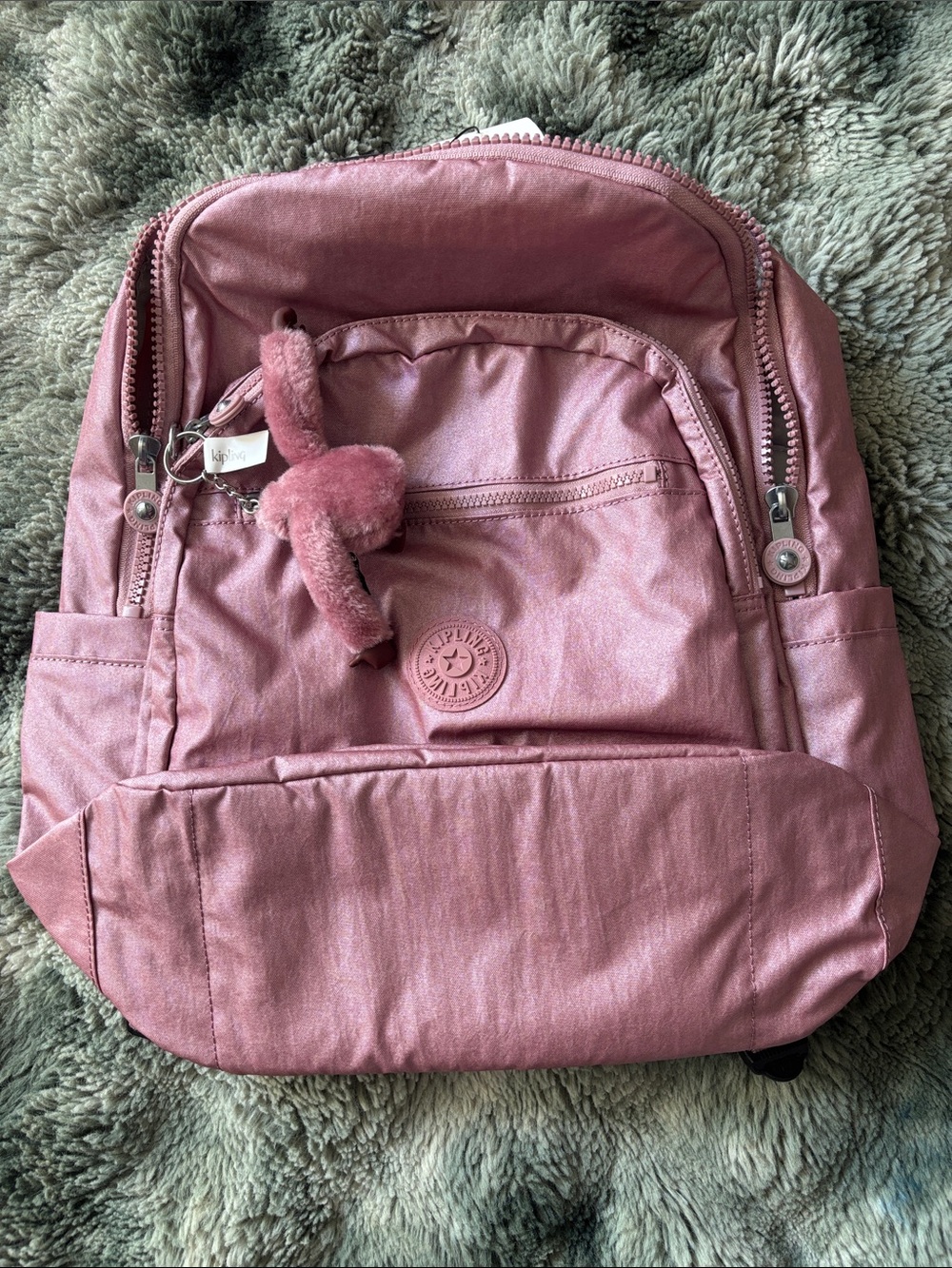 Kipling berry Glow Metallic Backpack